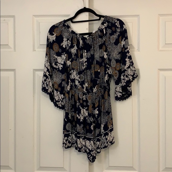 Blue patterned romper - Picture 2 of 5